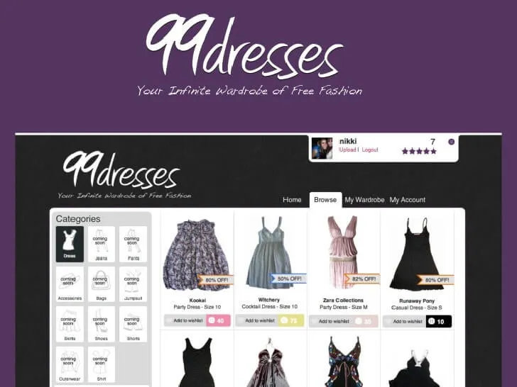 99dresses brand asset featured on failory.com