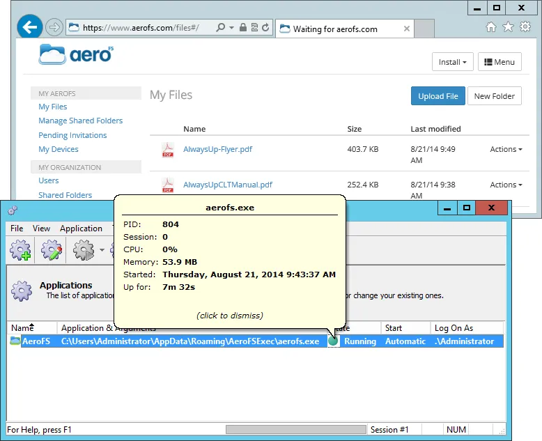 AeroFS brand asset featured on coretechnologies.com