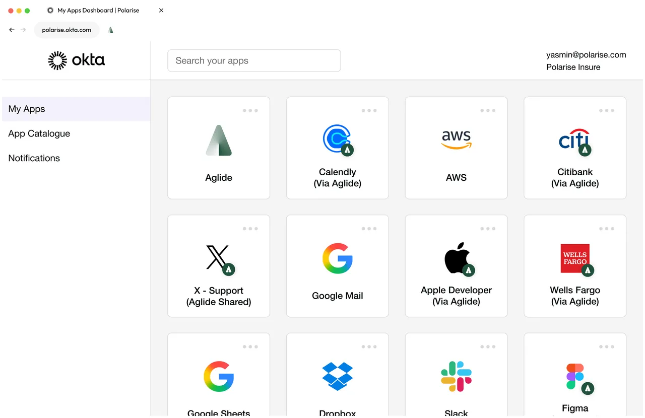 Aglide brand asset featured on aglide.com