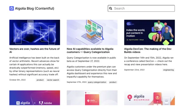 Algolia brand asset featured on algolia.com