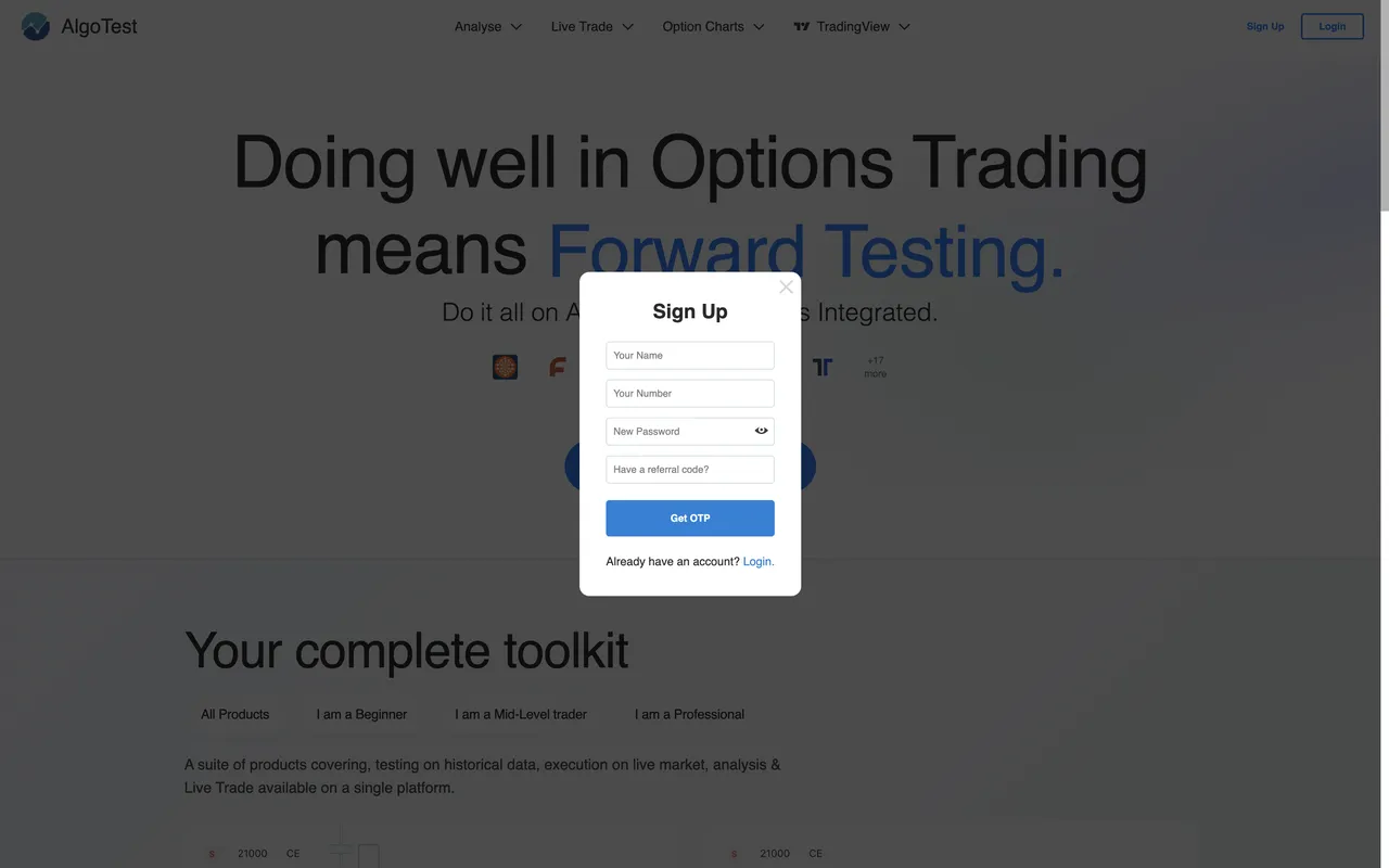 AlgoTest brand asset featured on docs.algotest.in