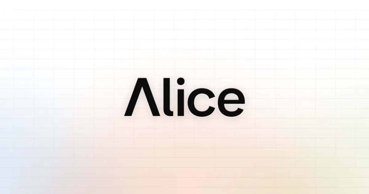 Alice.tech brand asset featured on alice.tech