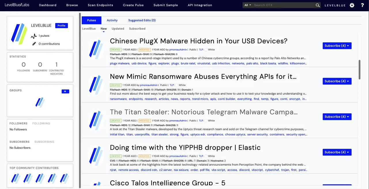 AlienVault brand asset featured on otx.alienvault.com
