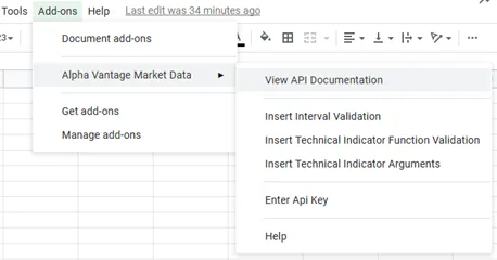 Alpha Vantage brand asset featured on documentation.alphavantage.co