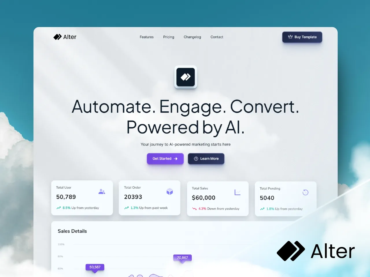 Alter brand asset featured on framer.com