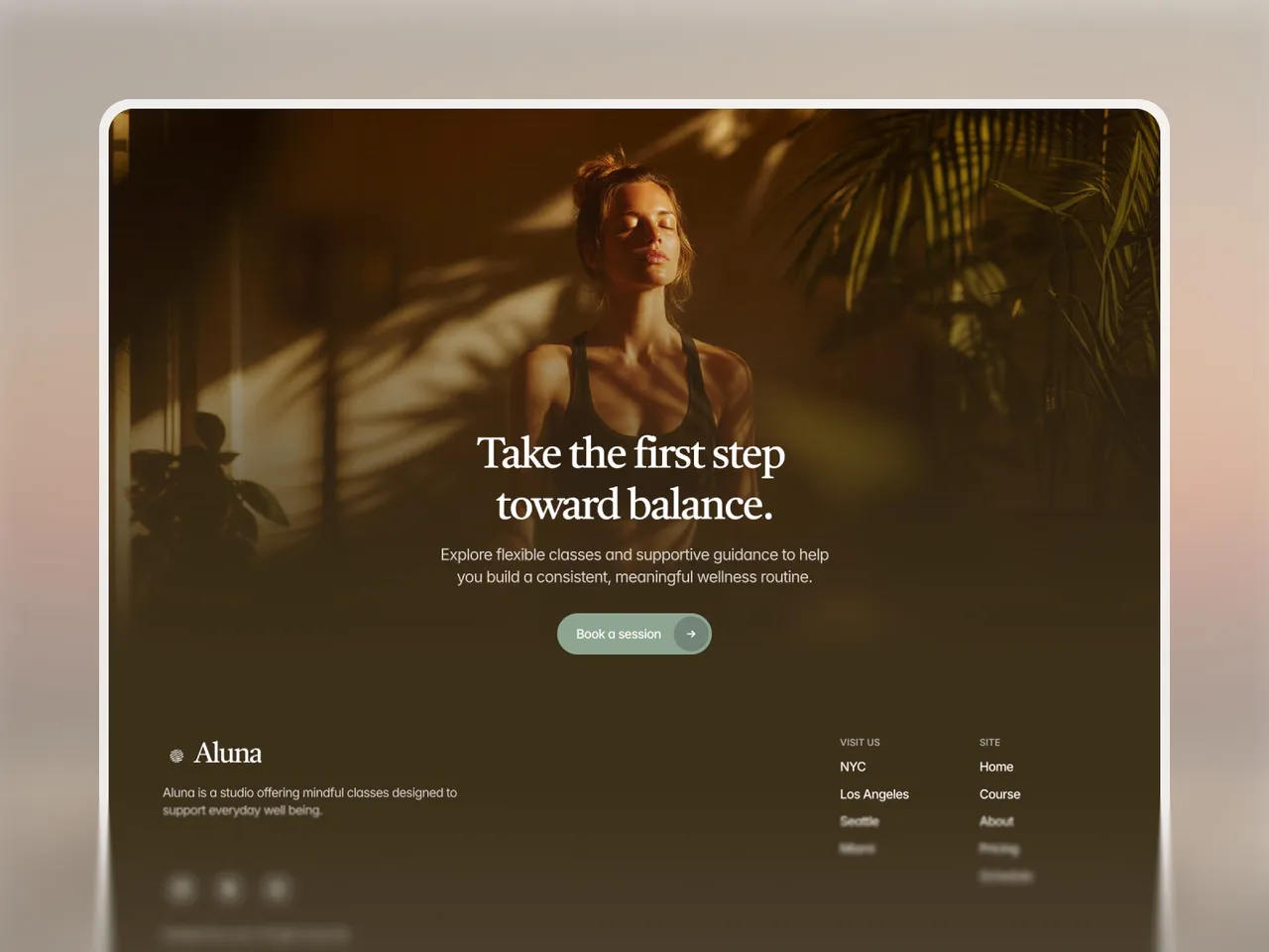 Aluna brand asset featured on framer.com