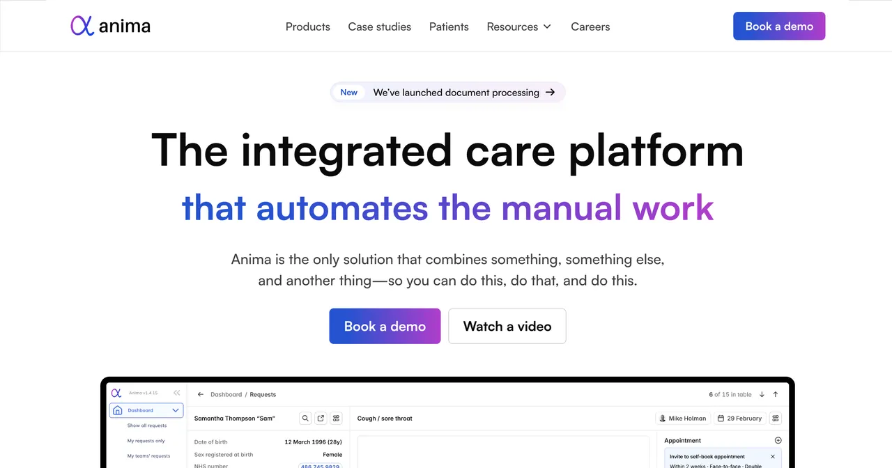 Anima brand asset featured on animahealth.com