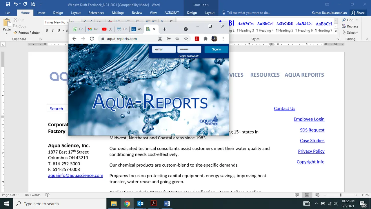 Aqua brand asset featured on aquascience.com