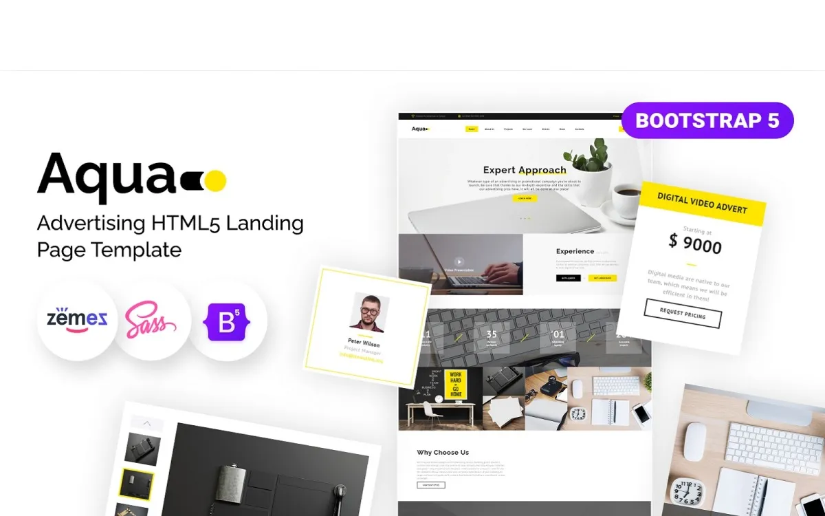 Aqua brand asset featured on templatemonster.com