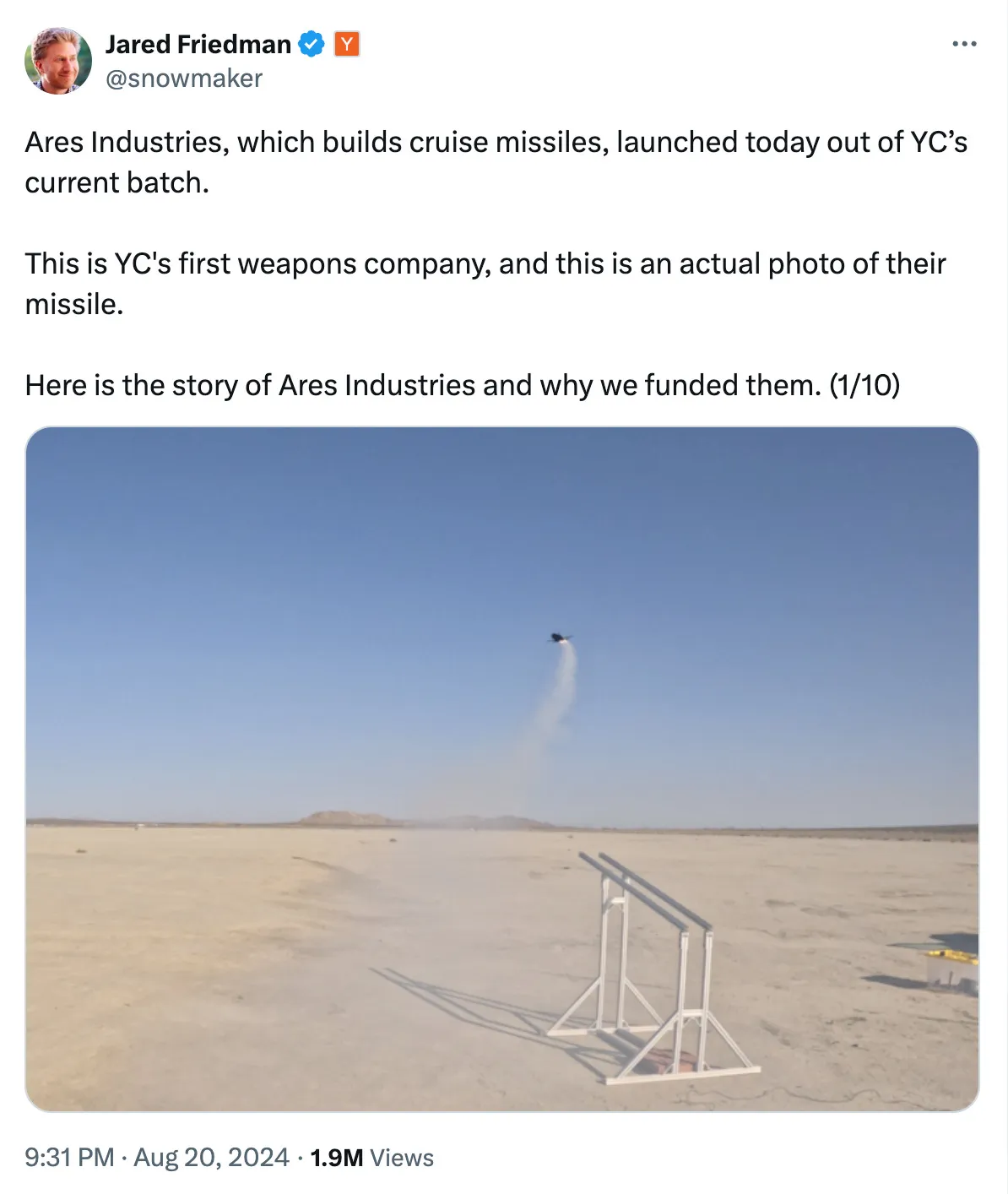 Ares Industries brand asset featured on newcomer.co