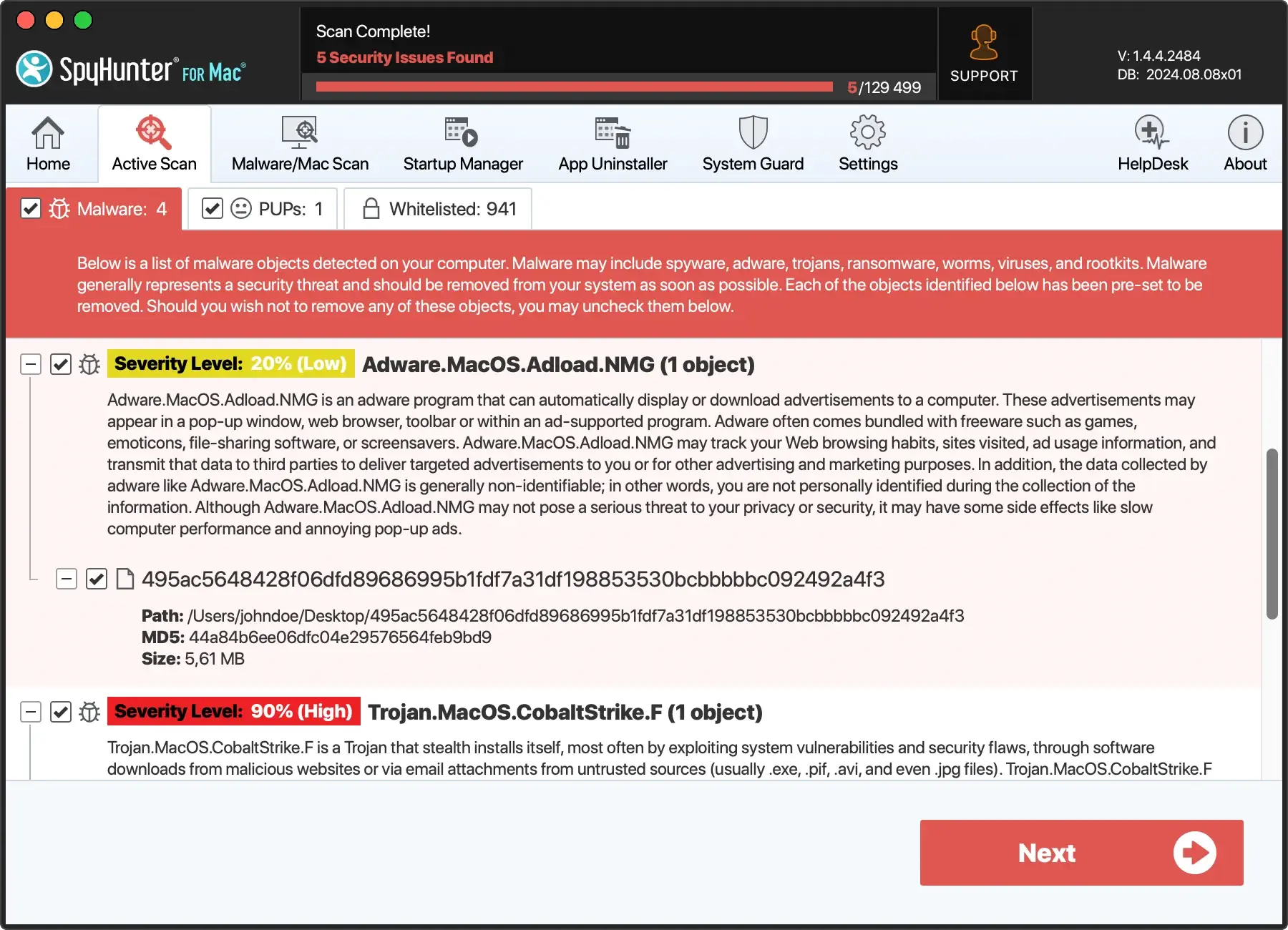 Artemis Search brand asset featured on spyhunter.com
