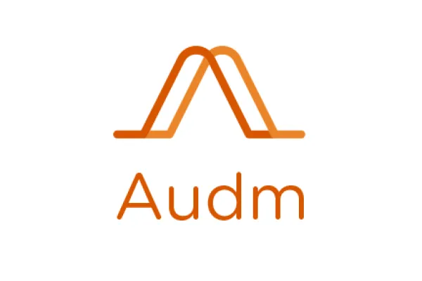 Audm brand asset featured on podnews.net
