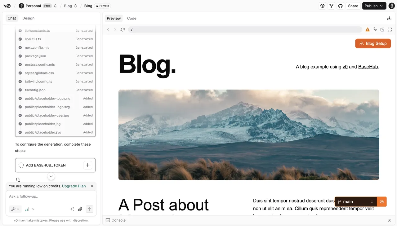BaseHub brand asset featured on docs.basehub.com