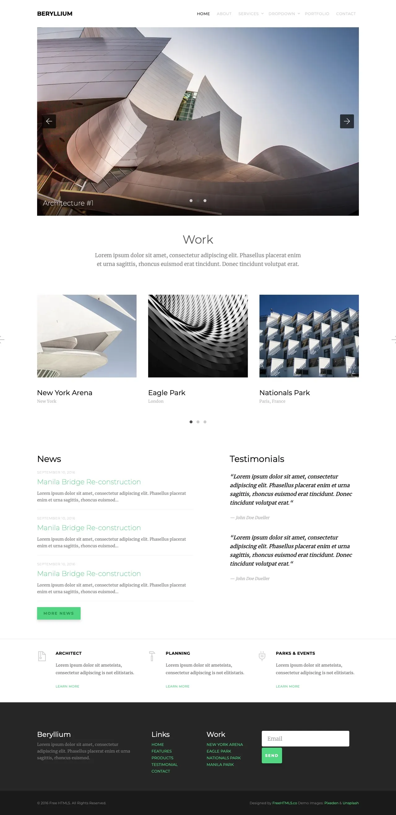 Berilium brand asset featured on htmltemplates.co