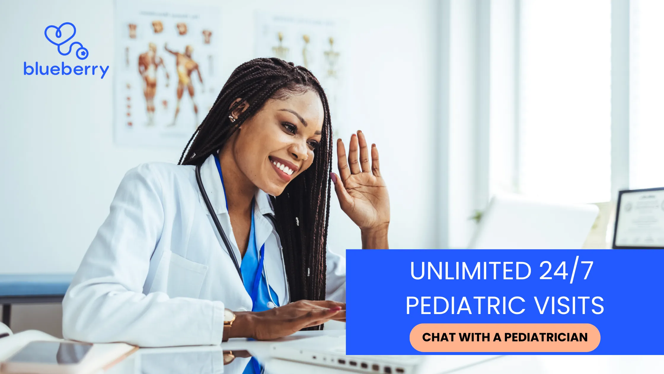 Blueberry Pediatrics brand asset featured on blueberrypediatrics.com