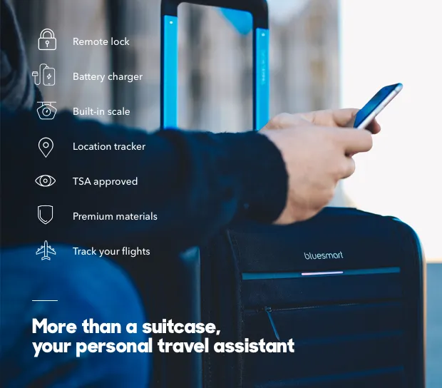 Bluesmart brand asset featured on indiegogo.com