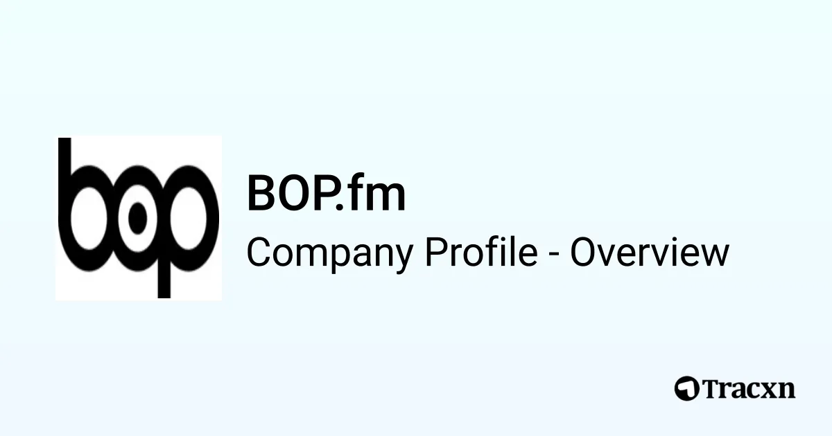 Bop.fm brand asset featured on tracxn.com