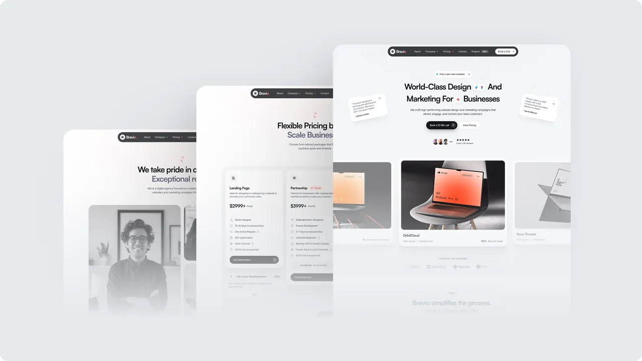 Bravi brand asset featured on bravio.framer.website