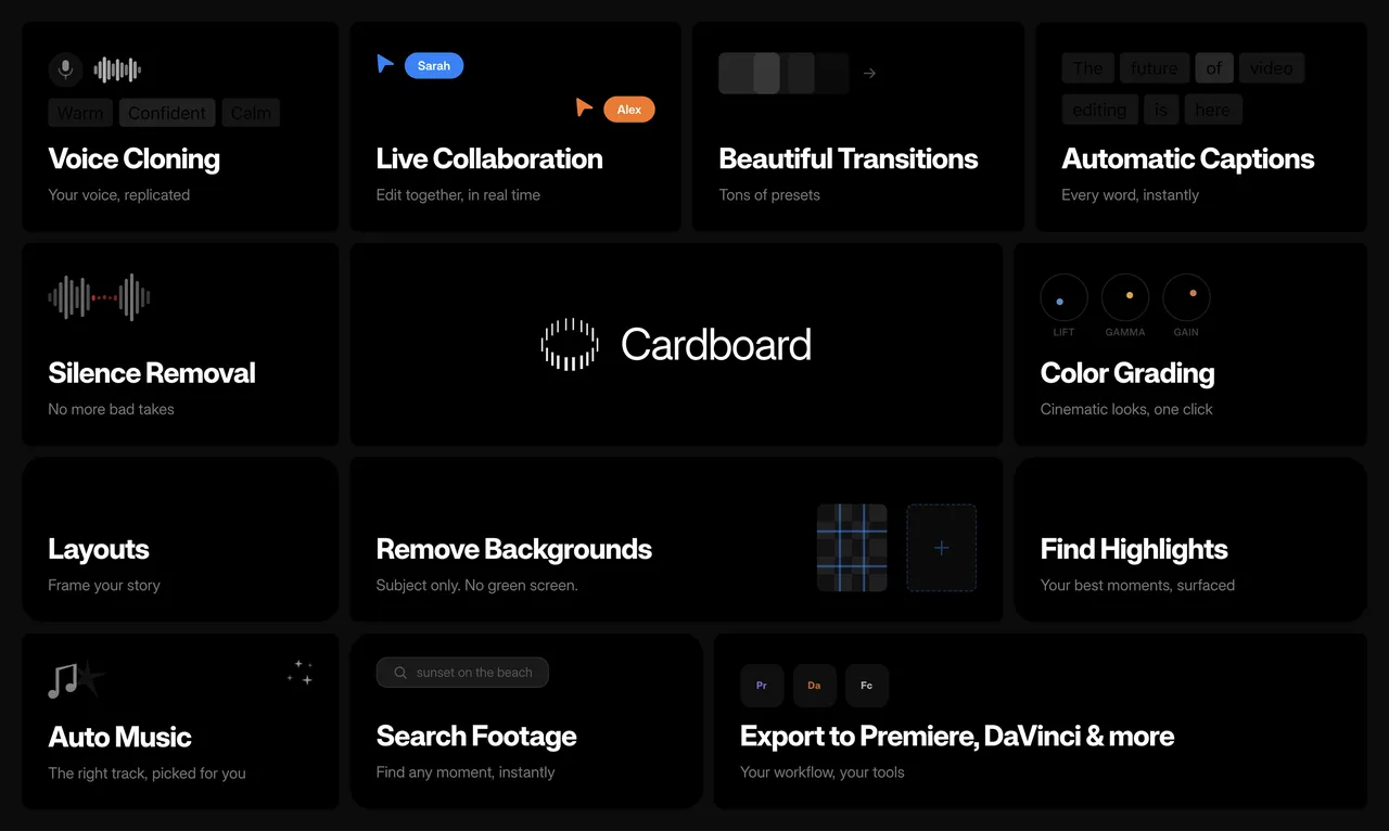 Cardboard brand asset featured on usecardboard.com