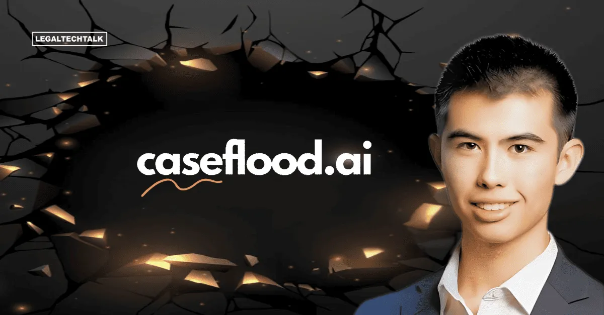 Caseflood.ai brand asset featured on legaltech-talk.com