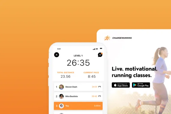 Charge Running brand asset featured on toptal.com