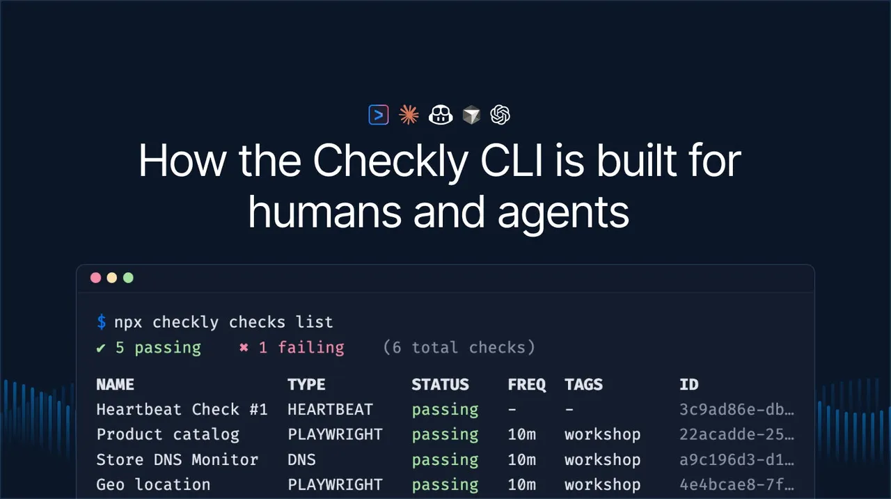 Checkly brand asset featured on checklyhq.com