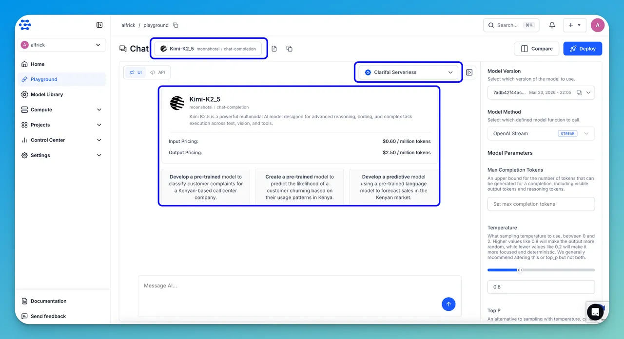 Clarifai brand asset featured on docs.clarifai.com