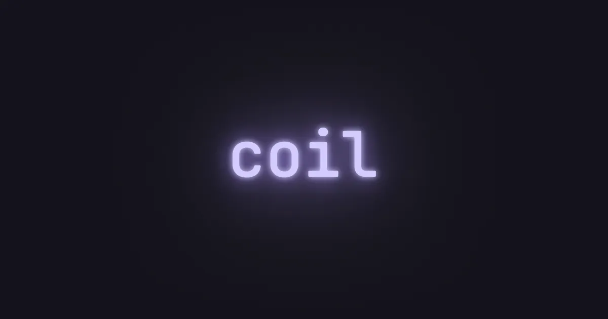 coil inc. brand asset featured on trycoil.com