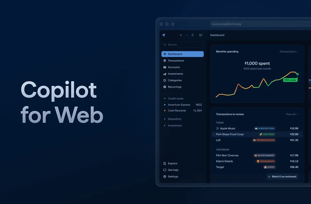 Copilot Money brand asset featured on copilot.money