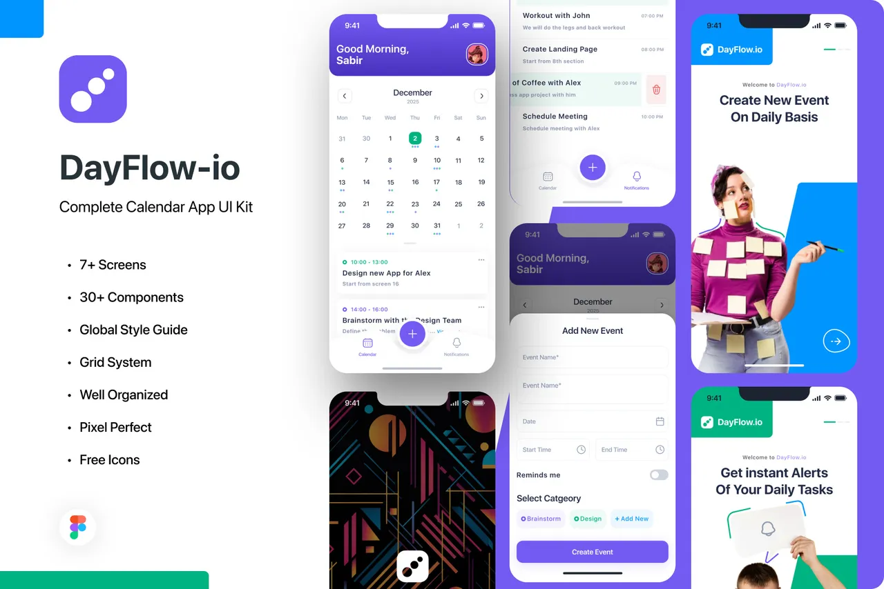 Dayflow brand asset featured on creativemarket.com