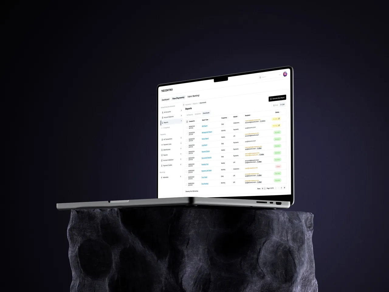 Decentro brand asset featured on dashboard.decentro.tech