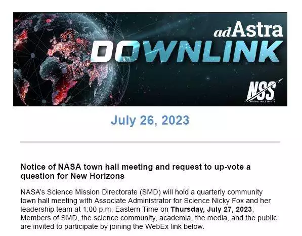 Downlink brand asset featured on nss.org