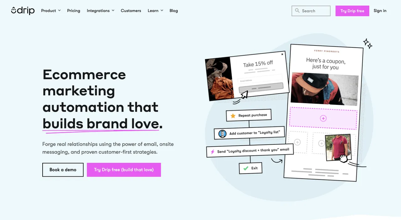 Drip brand asset featured on drip.com