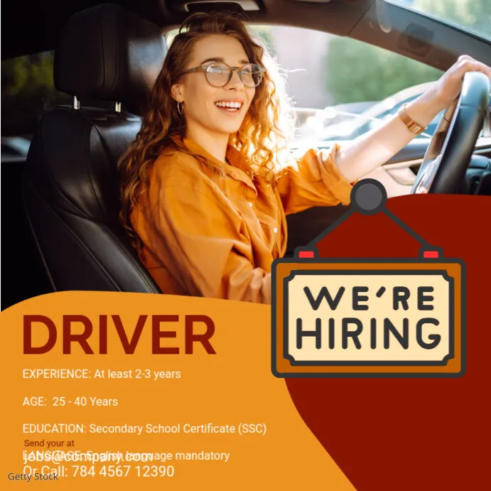 Driver brand asset featured on postermywall.com