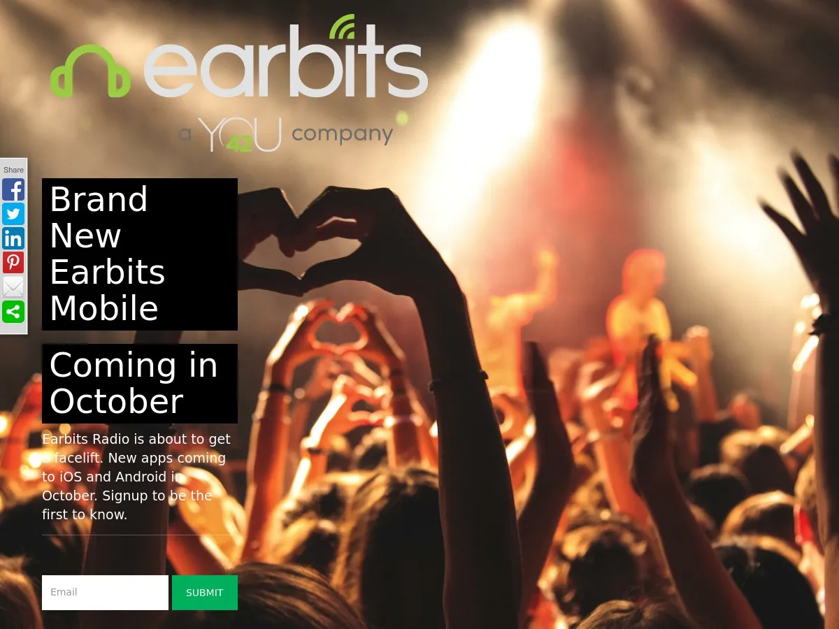 Earbits brand asset featured on new.earbits.com