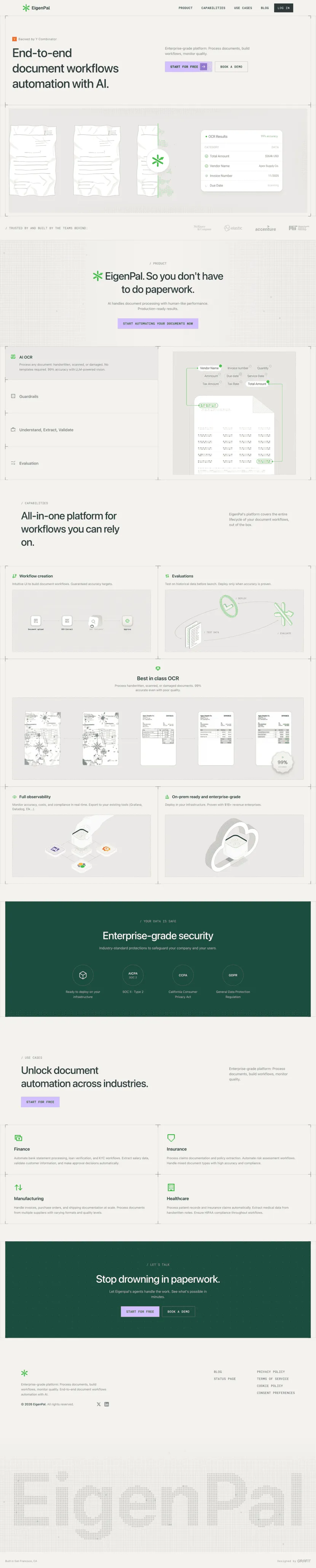 EigenPal brand asset featured on saaslandingpage.com