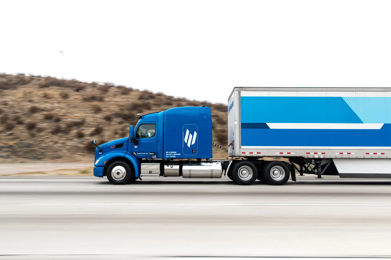 Embark Trucks brand asset featured on freightwaves.com