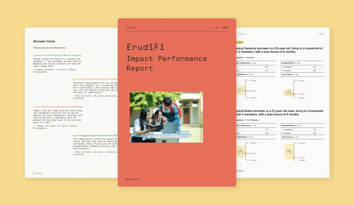 ErudiFi brand asset featured on 60decibels.com