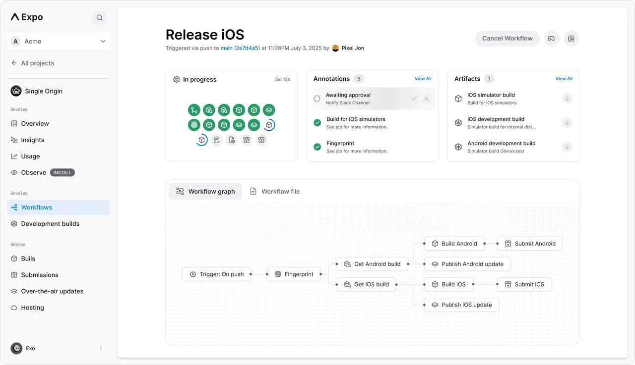 Expo brand asset featured on expo.dev