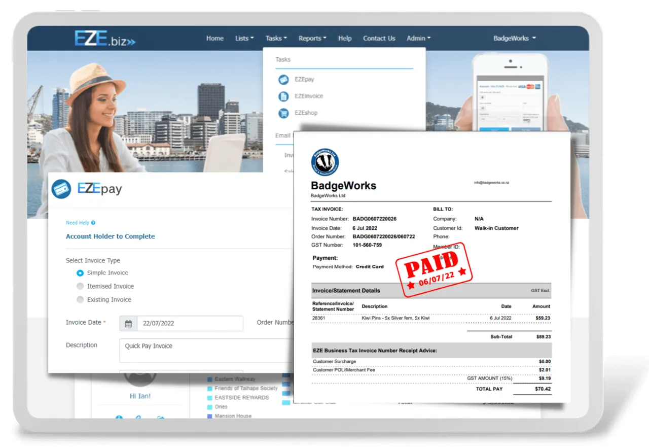 Eze brand asset featured on eze.biz