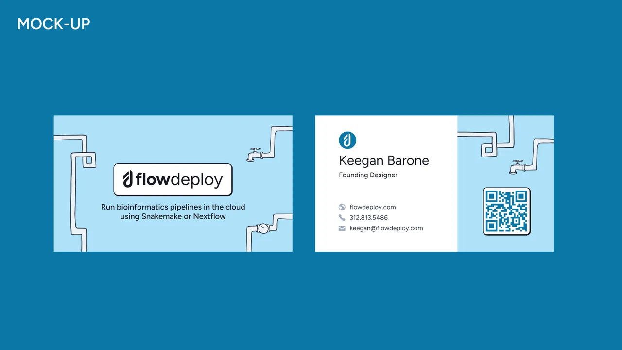 FlowDeploy brand asset featured on keeganbarone.com