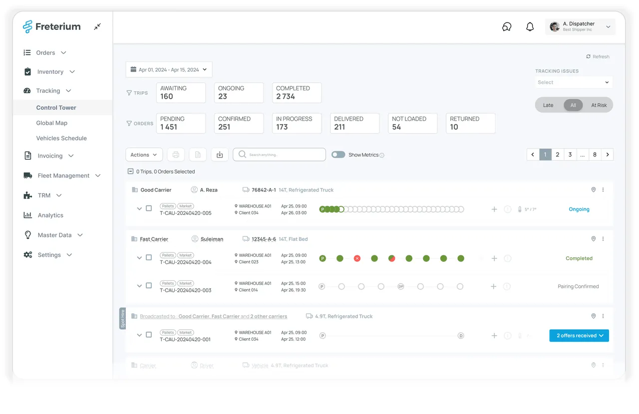 Freterium brand asset featured on freterium.com