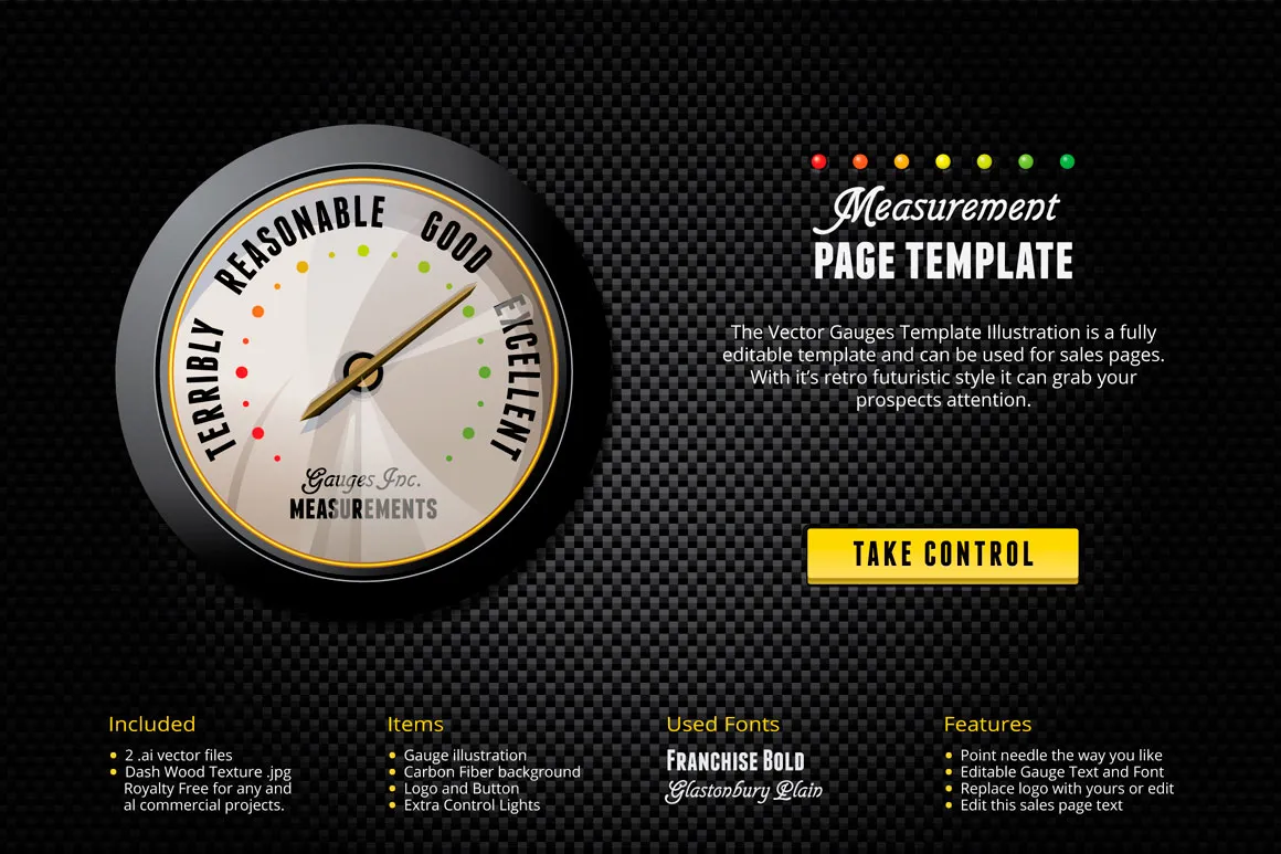Gauge brand asset featured on freshdesignelements.com