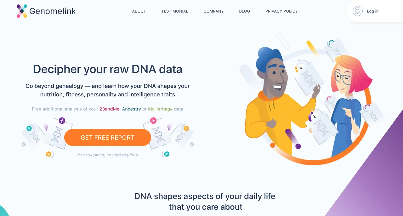 Genomelink brand asset featured on genomelink.io