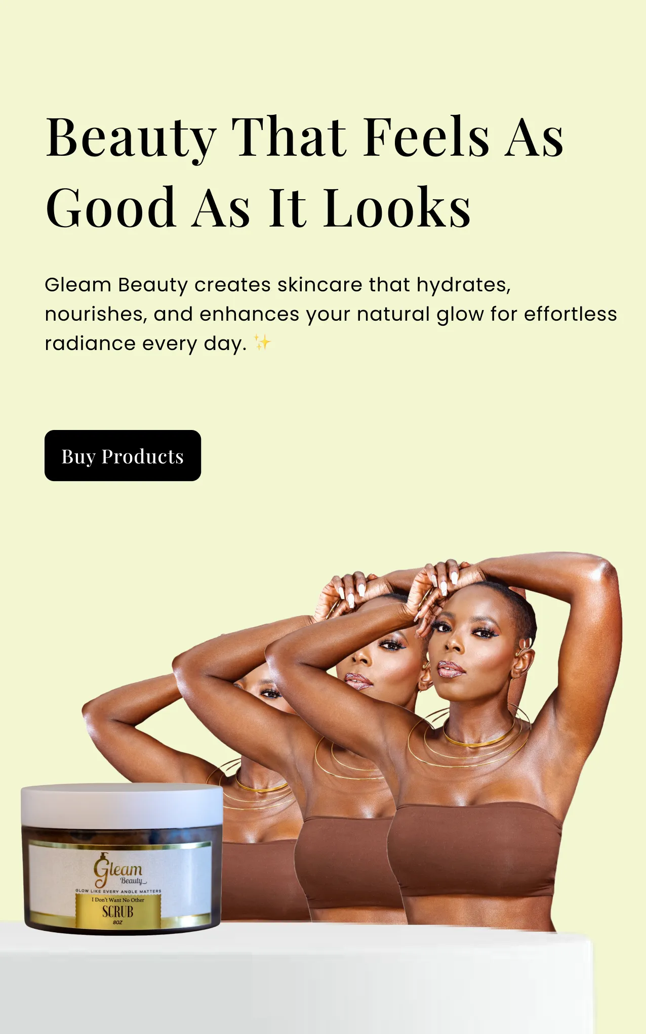 Gleam brand asset featured on gleambeautyinc.com
