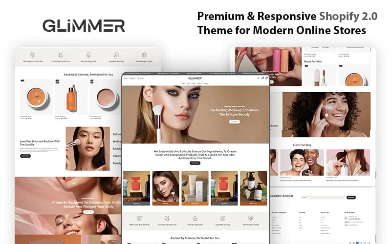 Glimmer brand asset featured on templatemonster.com