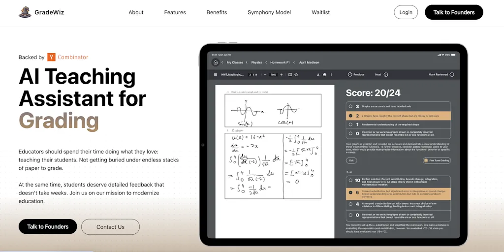 GradeWiz brand asset featured on producthunt.com