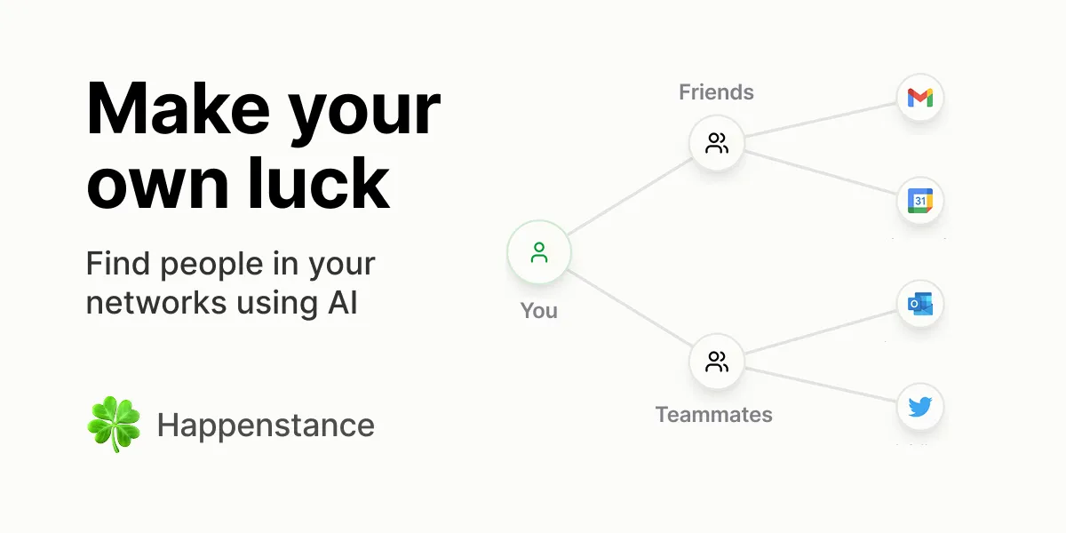 Happenstance brand asset featured on happenstance.ai