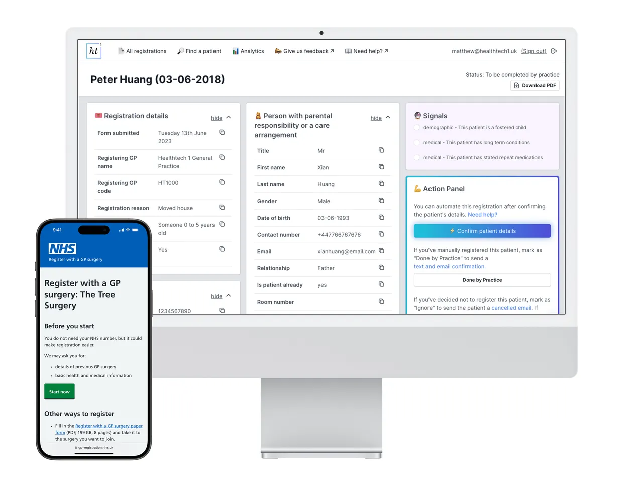 Healthtech 1 brand asset featured on healthtech1.uk