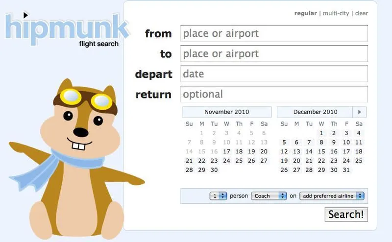 Hipmunk brand asset featured on cntraveler.com